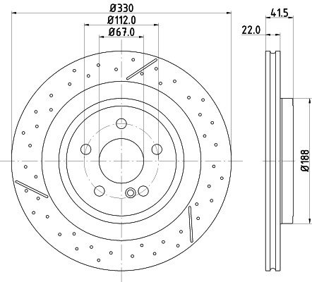 Hella 8DD 355 126-441 Brake Disc for Mercedes-Benz