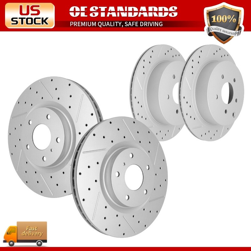 Front Rear Drilled Disc Brake Rotors for Nissan Murano INFINITI M35h QX70