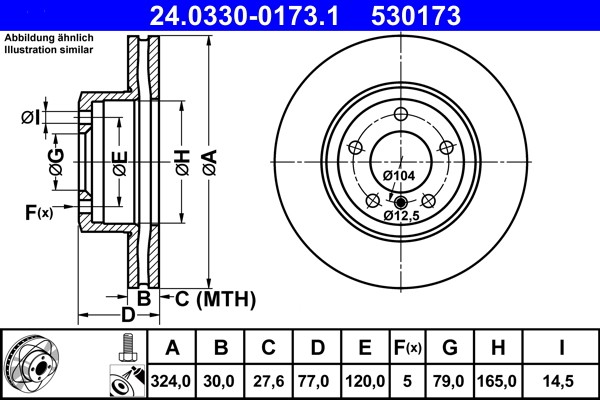 ATE 24.0330-0173.1 Brake Disc for BMW gallery