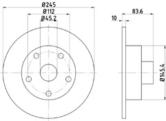 Rear Brake Disk X1 245mm fits AUDI A4 B5 1994-2001 8D0615601B Textar 92072103