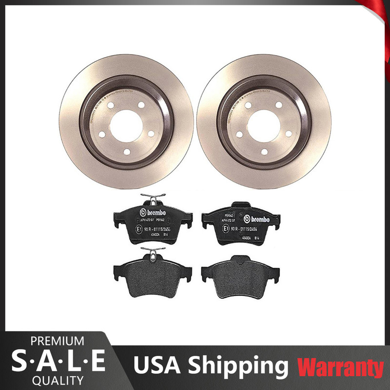 Brembo Rear Brake Kit Coated Brake Rotors Low-Met Pads For Mazda 5 Touring Sport