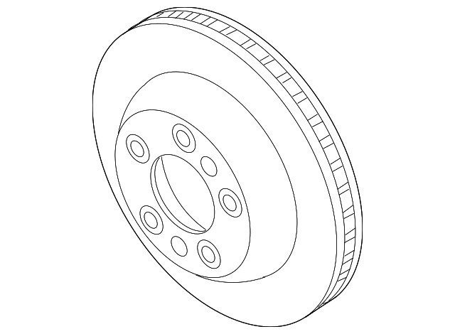 Genuine Volkswagen Disc Brake Rotor 7P6-615-301-B