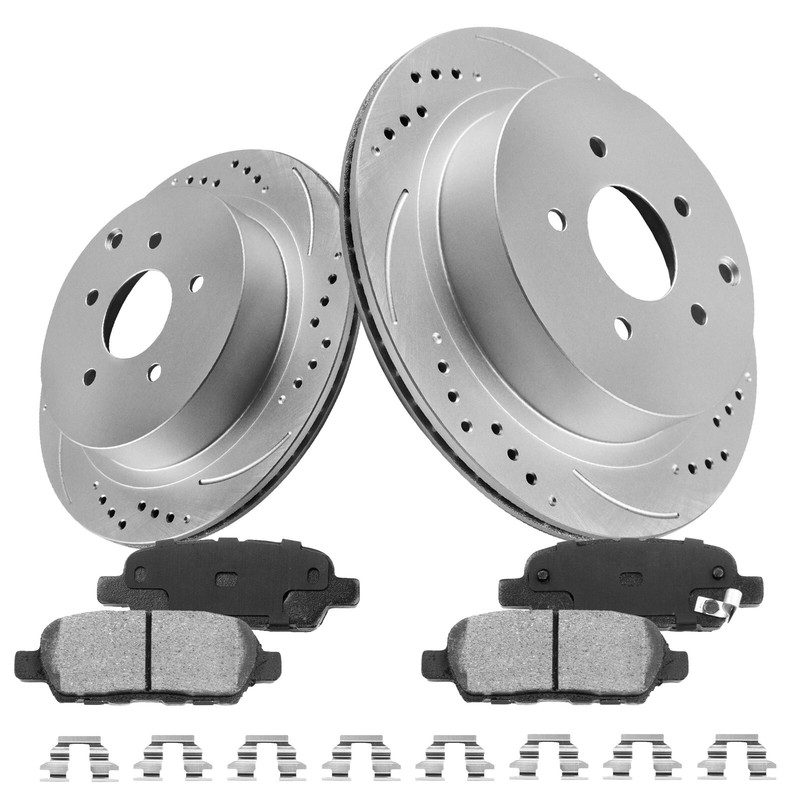 Front Rear Drilled Rotors Ceramic Brake Pads for Nissan Murano INFINITI QX70 Q70 gallery