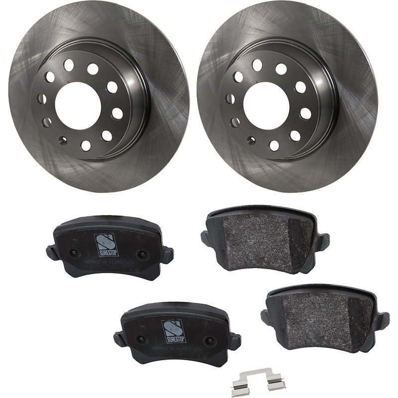 Rear Brake Disc Rotors and Pads Kit for VW Volkswagen Tiguan Limited CC Audi Q3