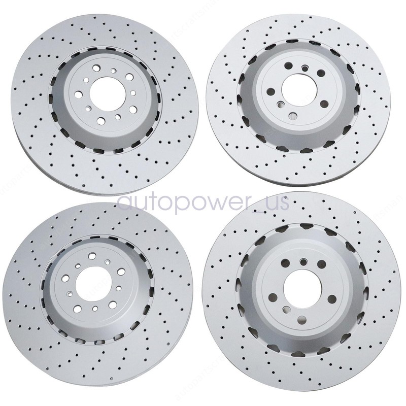 Fits For BMW M5 M6 F06 F10 F12 Set of 4 Vented & Drilled Brake Disc Rotors US gallery
