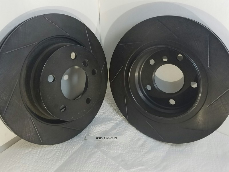 New 2, R1 Concepts BHS.34049L&R Slotted Brake Rotors 2-D3-C4 Type E