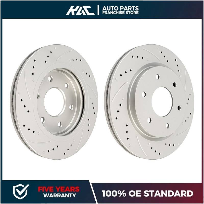 2x 320mm Front Drilled & Slotted Brake Rotors Fits 2005 Armada 2005-2007 Titan
