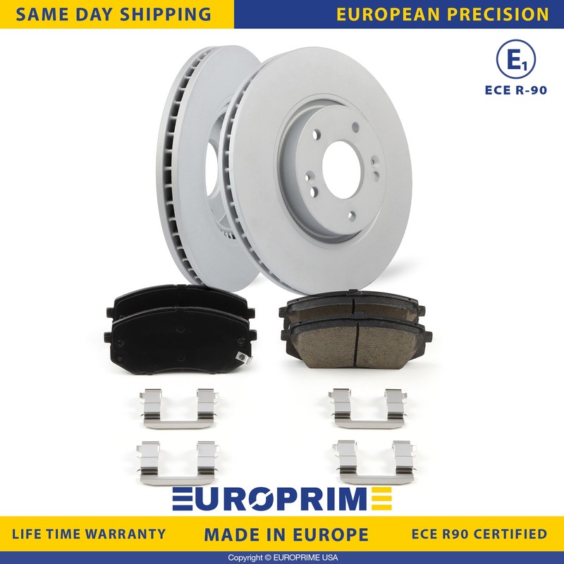 11.81 inch Front Brake Rotors + Disc Brake Pad Kit for 2010-2015 Tucson Sportage