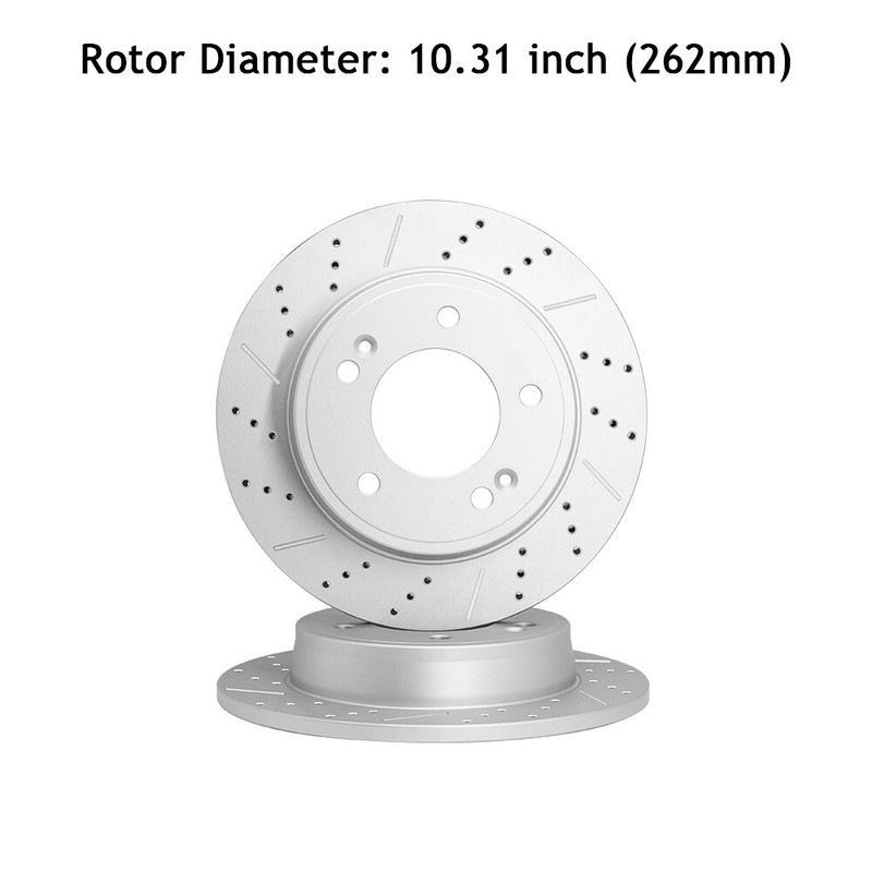 Front Rear Drilled Brake Rotors for Hyundai Elantra GT Veloster Kia Forte Soul gallery
