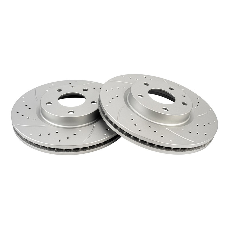 Front Disc Drilled Slotted Brake Rotors for 2013 2014 2015 Mazda CX-5 Set of 2 gallery