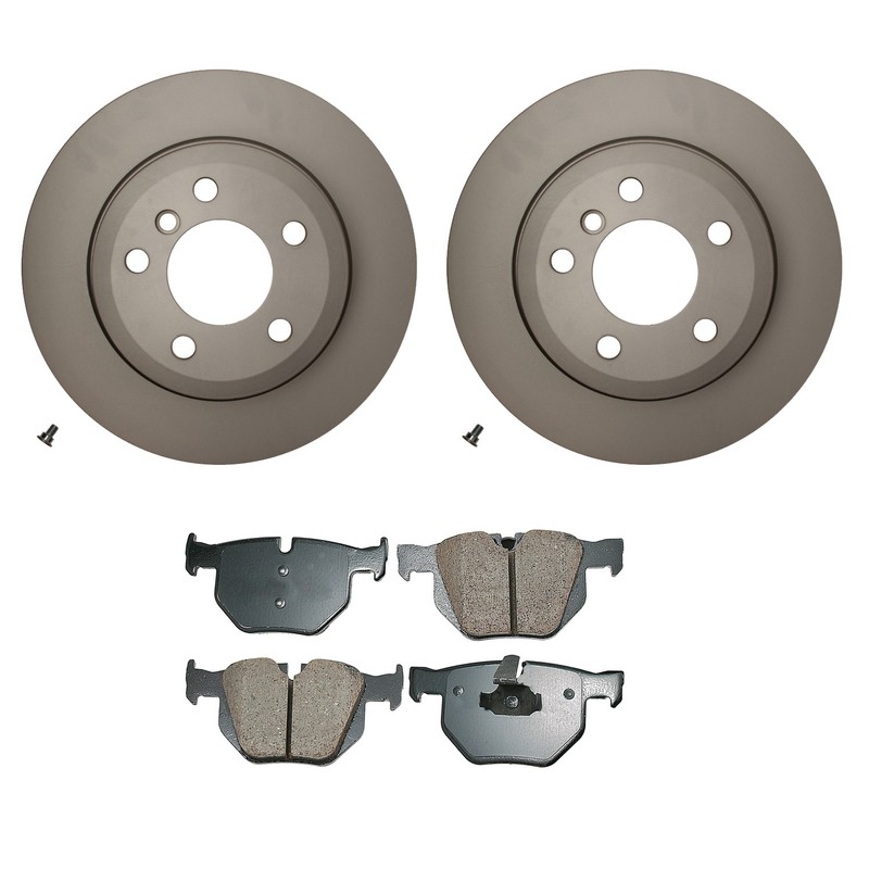 Hella Rear Rotors Akebono EURO Ceramic Disc Brake Pads Kit For E70 E71 F15 F16