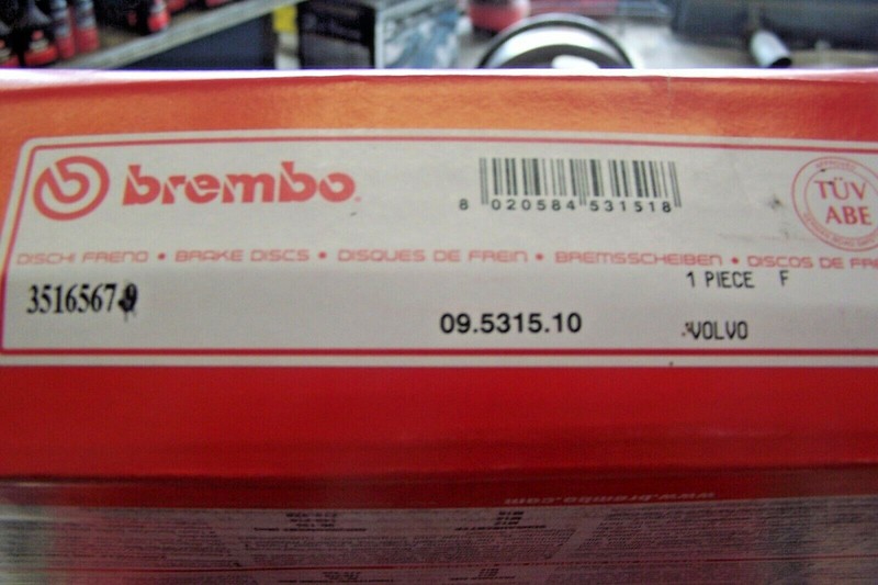 VOLVO BRAKE ROTORS* PAIR (2)* FRONT 3516567 740 780 940 960 1991-97 *BREMBO** gallery