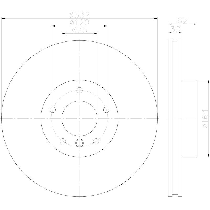 Hella 355122892 Disc Brake Rotor For 2007-2018 BMW X5 gallery