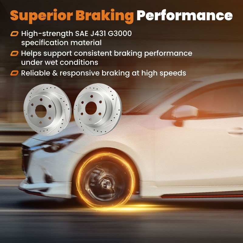 330mm Rear Drilled Brake Rotor Kit for Chevrolet Avalanche 1500 2002-06 S-55084 gallery