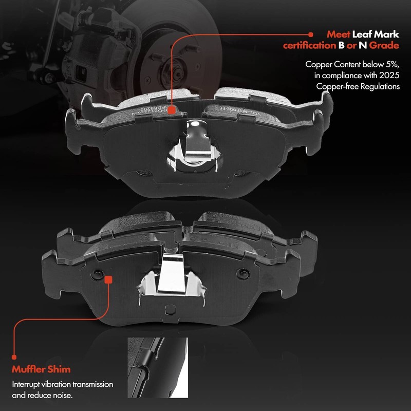 Disc Rotors & Ceramic Brake Pads for BMW 325xi 2001-2004 2005 2.5L Front & Rear gallery