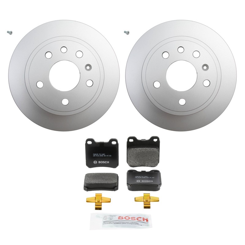 Hella Rear Solid Rotors Bosch QuietCast Semi-Met Disc Brake Pads Kit For 9-3 900