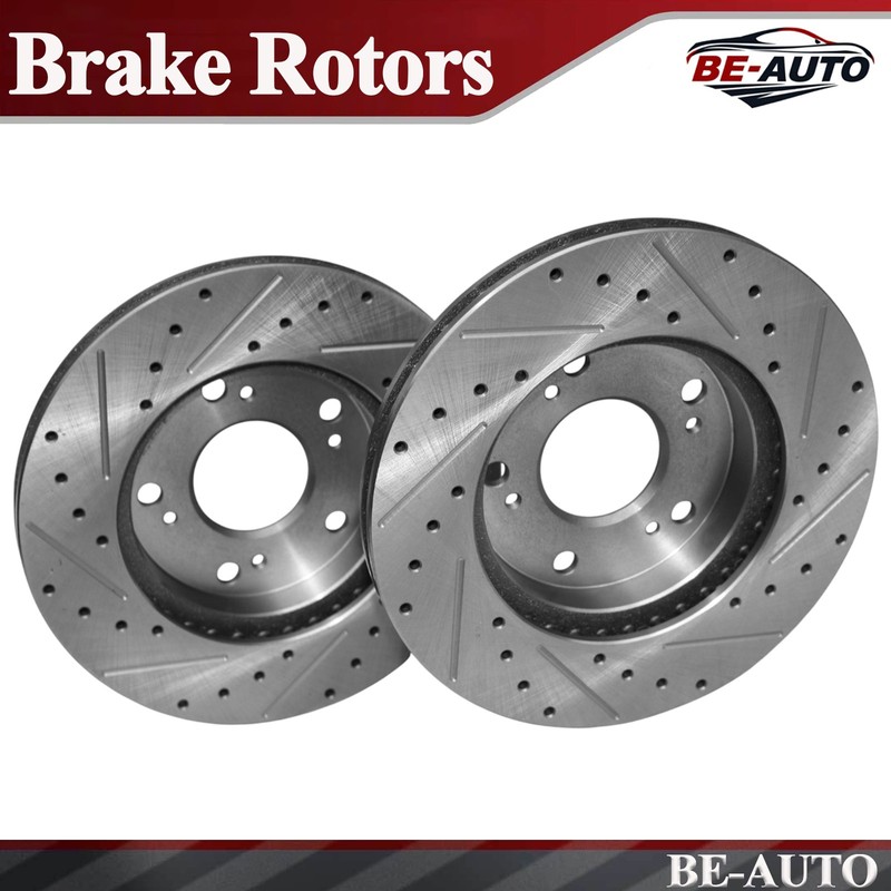 2x Front Drilled Brake Rotor for Honda Civic 2004-2011 CR-Z 2011-2015 Acura RSX