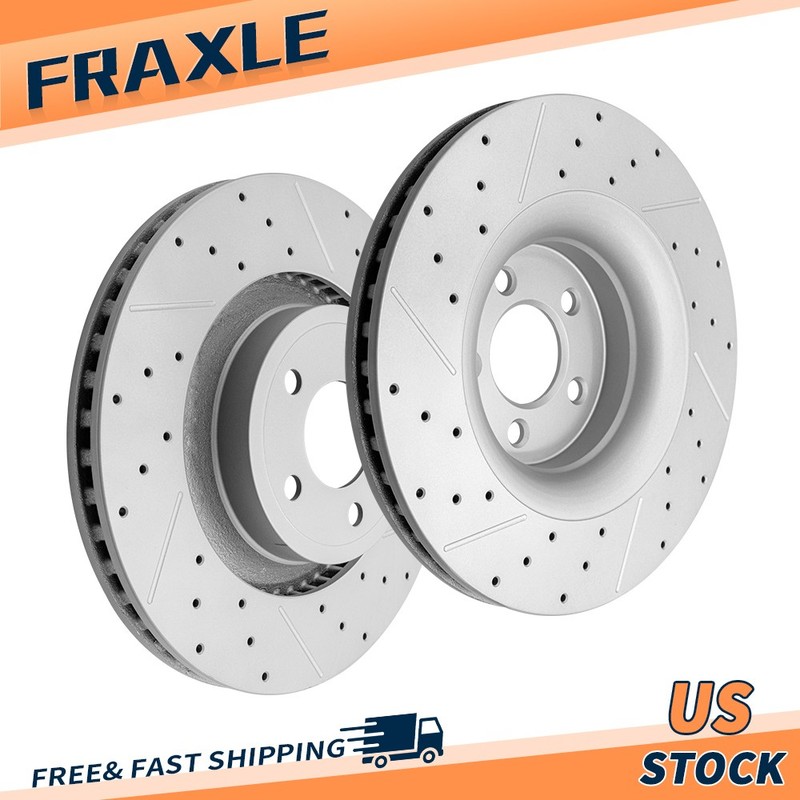 Front Drilled Disc Brake Rotors Kit for Ford Mustang 2015-2020 2021 2022 2023