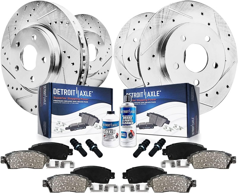5-Lug Front & Rear Brake Pads Rotors for 1999-2009 Volkswagen Golf