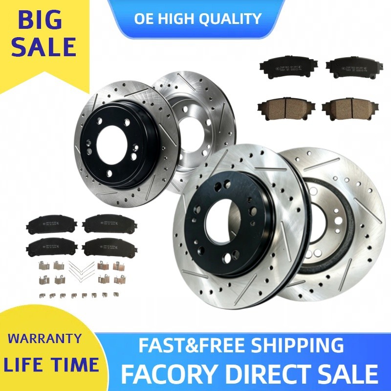 Front Rear Brake Rotors Pads For Toyota Highlander 2015 2016 2017 2018 2019