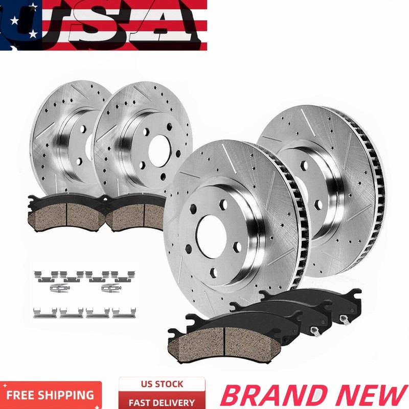 Front Rear Disc Brake Rotors Ceramic Pads for Dodge Charger Magnum Chrysler 300