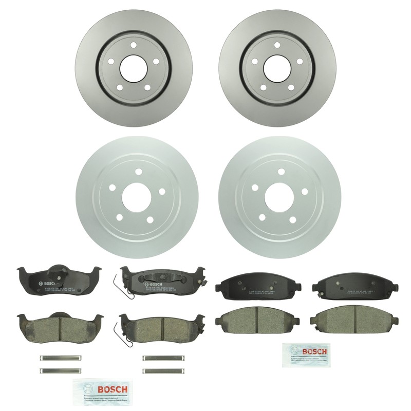 Bosch Front 327mm & Rear 319mm Brake Kit Disc Rotors Pads For Jeep V8 V6