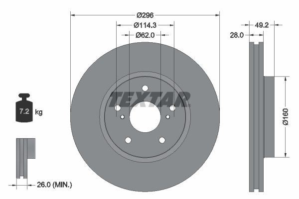 2x Brake Discs Set Front Vented Fits Lexus IS C Toyota Crown TEXTAR 92174303 gallery