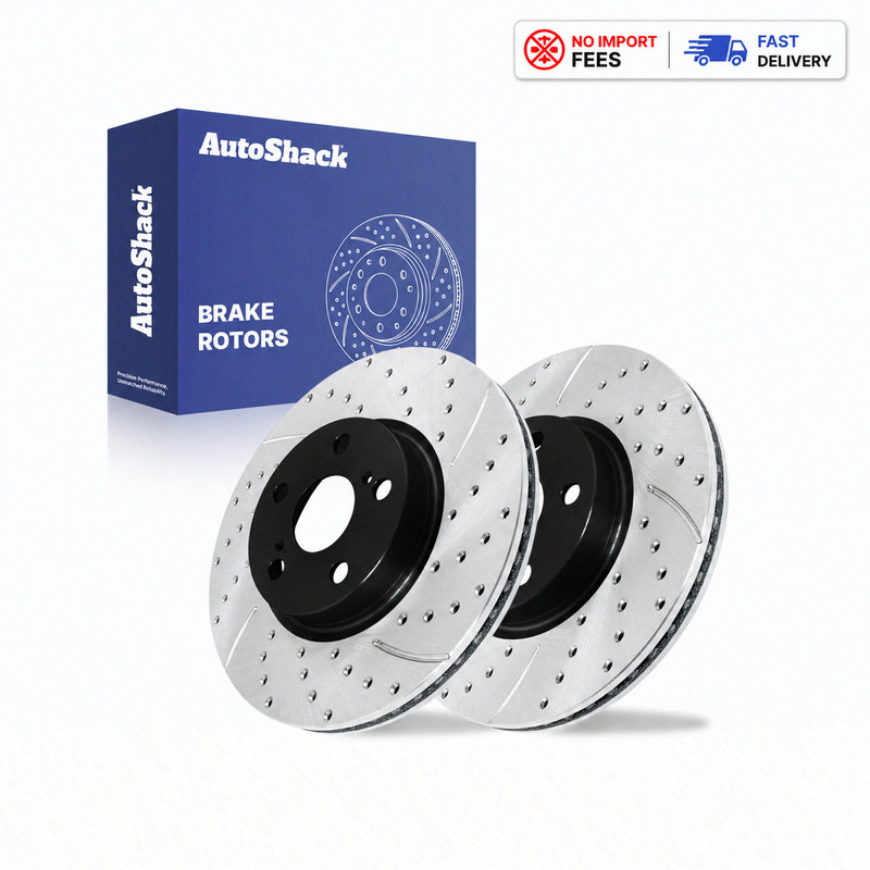 Front Drilled Slotted Brake Rotors Pair for Toyota Corolla 2009-2019 Performance