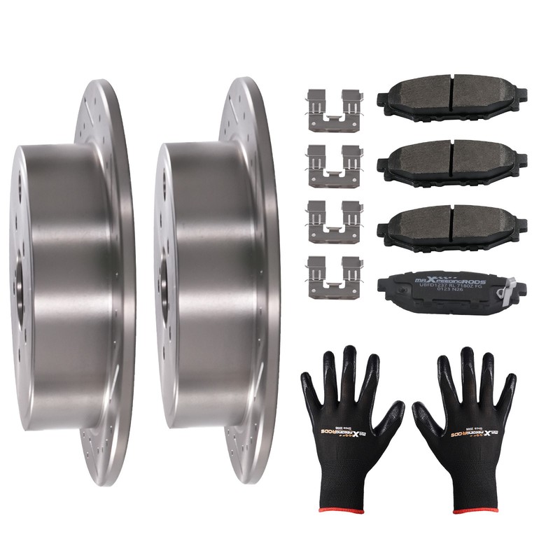 Rear Brake Rotors + Ceramic Brake Pads for Subaru Forester 2009-2013 BRZ 2013-16