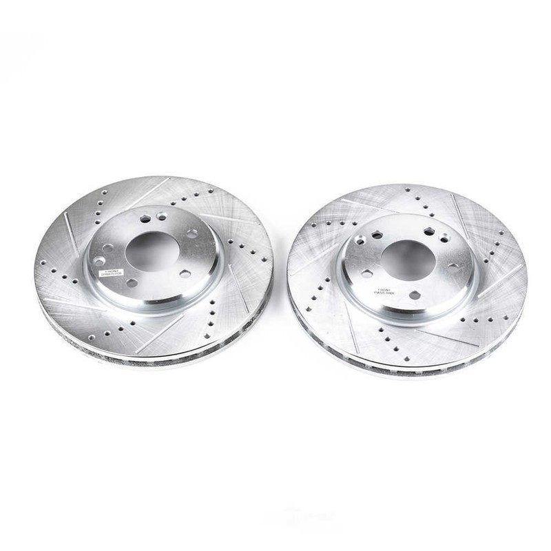 Disc Brake Rotor Set-Front Drilled, Slotted and Zinc Plated Brake Rotor Pair