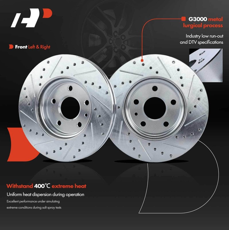 A-Premium Front Drilled Brake Rotor & Ceramic Brake Pads for Chevy Cruze Volt gallery