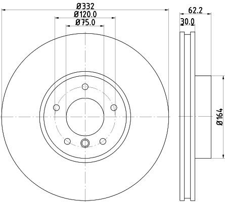 2x Front Brake Disc Fits BMW Mintex MDC2329 Outer Ø 332mm Vented gallery