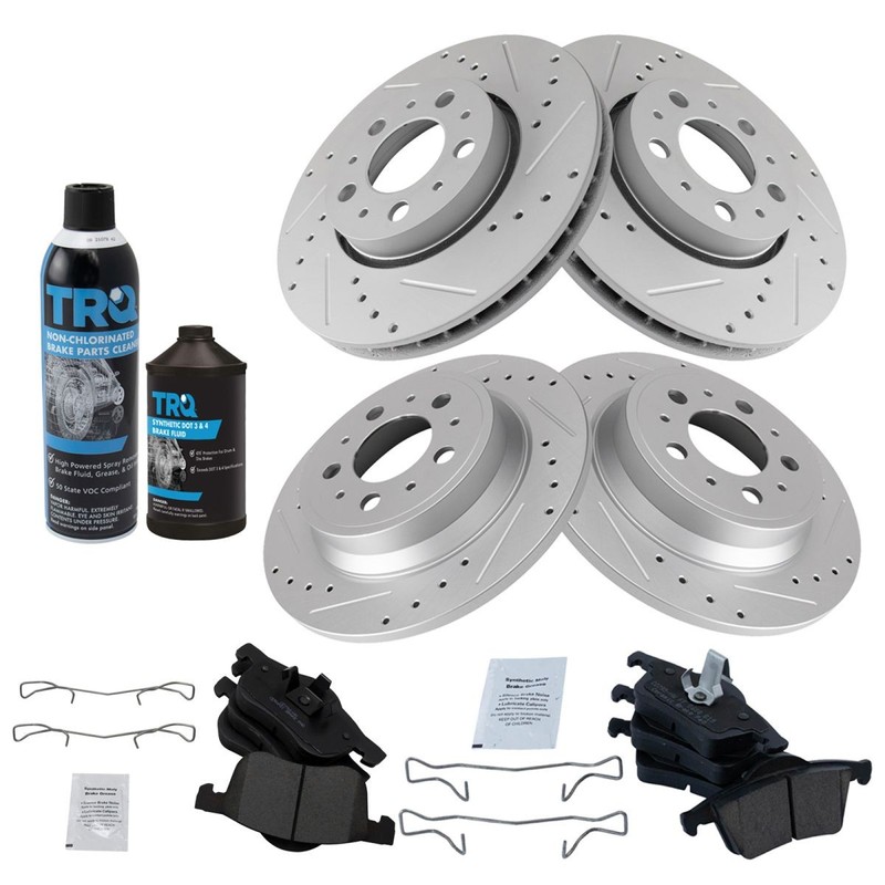 Ceramic Pad & Brake Performance Rotor Front & Rear Kit w/Chemicals for Volvo