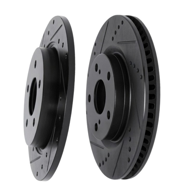 For Kia Seltos 2021-2025 Rotor Set | Front And Rear | Black Drilled And Slotted gallery