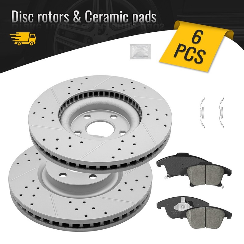 Front Brake Rotors Ceramic Pads for 2019 – 2020 Ford Police Responder Hybrid