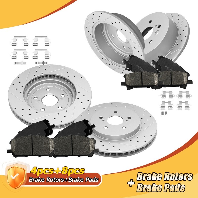 Front & Rear Brake Rotors Ceramic Pads for Lexus RX330 RX400H RX350 Highlander