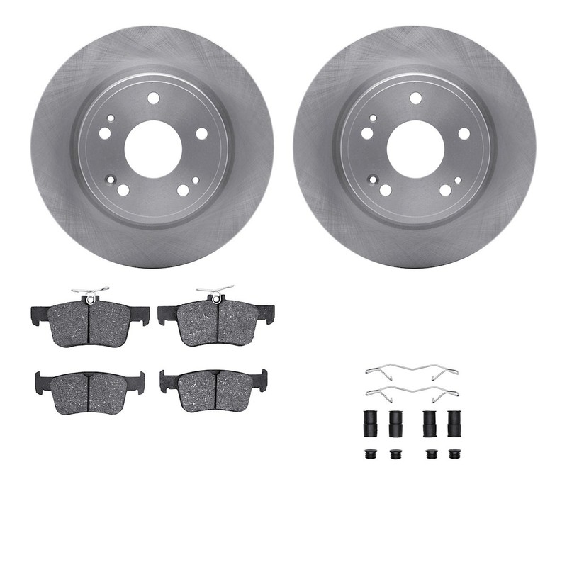 WFWH1-59114 R1 Concepts 2-Wheel Set Brake Disc and Pad Kits Rear for Accord