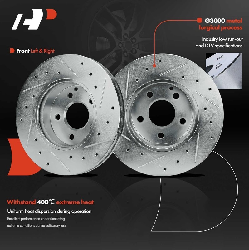 Front Brake Rotors & Ceramic Pads Kit for 2010–2015 Mercedes GLK350 - 6 Piece gallery