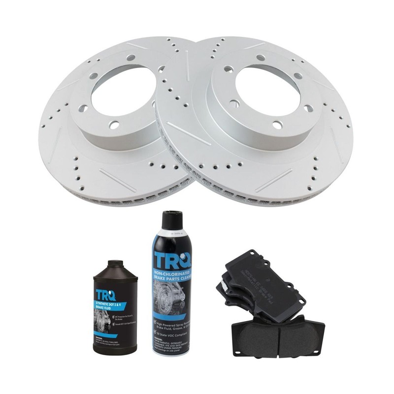 TRQ Front Semi Metallic Brake Pad & Performance Rotor Kit for Toyota Lexus gallery