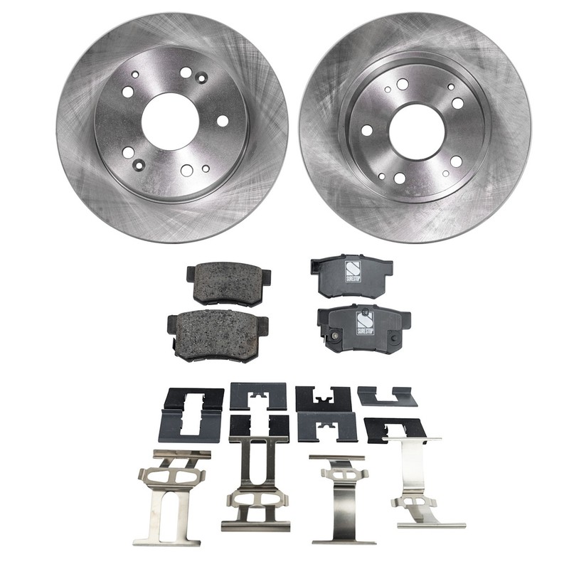Brake Rotor Brake Pad Kit For 1997-2001 Acura Integra Rear Solid 2-Wheel Set FWD