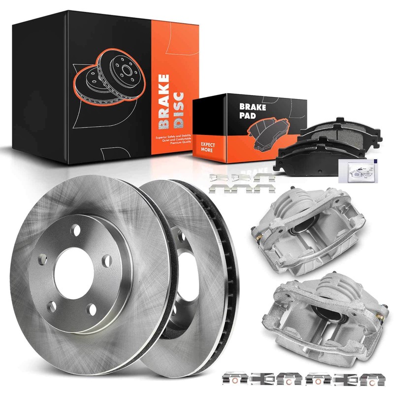 Front Disc Brake Rotor & Pad + Brake Caliper for CV Classic Oldsmobile Pontiac