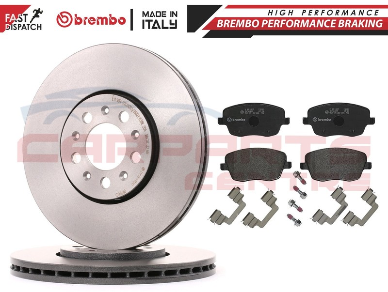 FOR AUDI VW SKODA SEAT FRONT GENUINE BREMBO 288mm VENTED FRONT DISCS PADS SET