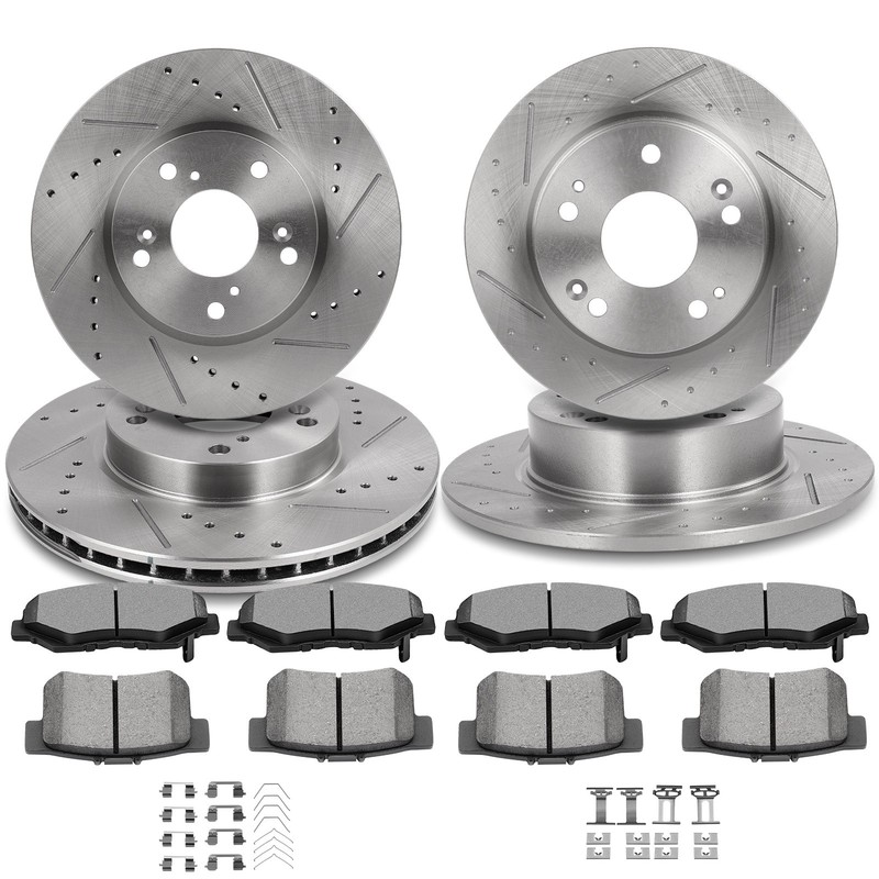 Front & Rear Brake Ceramic Pads Rotors Fits Honda Accord 2003 – 2005 2006 2007