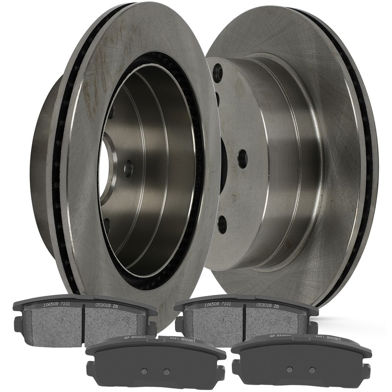 REAR Drilled Disc Rotors + Brake Pads for 2010 – 2017 Chevy Equinox GMC Terrain