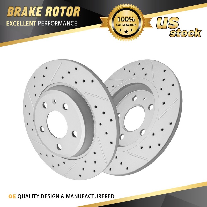 2x Rear Drilled Brake Rotor for Audi A4 allroad A4 Quattro A5 A6 S5 Sportback