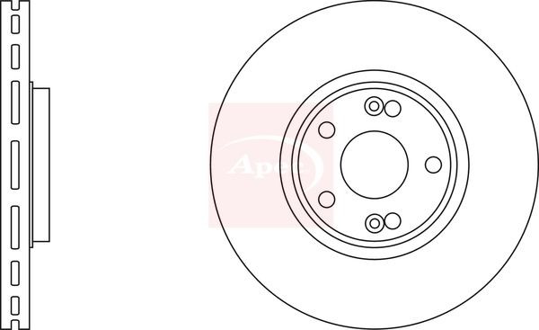 APEC DSK2102 Brake Disc Front Vented Braking System Fits Renault Laguna