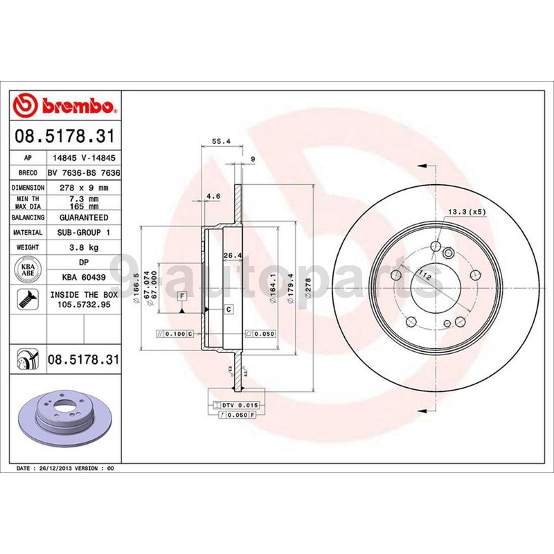 Brembo Front Rear Brake Kit Drilled Rotors Ceramic Pads for 04 - 08 Crossfire gallery