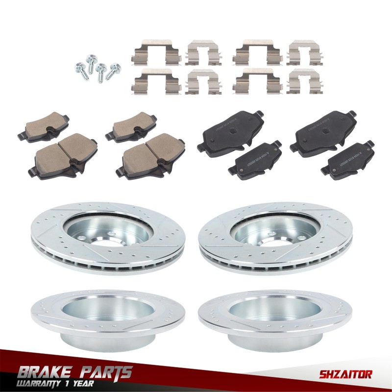 Front & Rear Drilled Brake Rotor & Brake Pads 2015-2016 For Mini Cooper F56/ F57 gallery