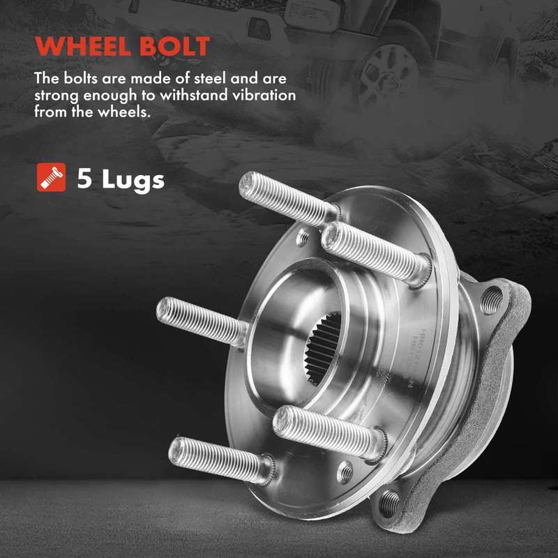 Front Brake Rotor & Brake Pad + Hub Bearing for Hyundai Santa Fe 2007 2008 2009 gallery