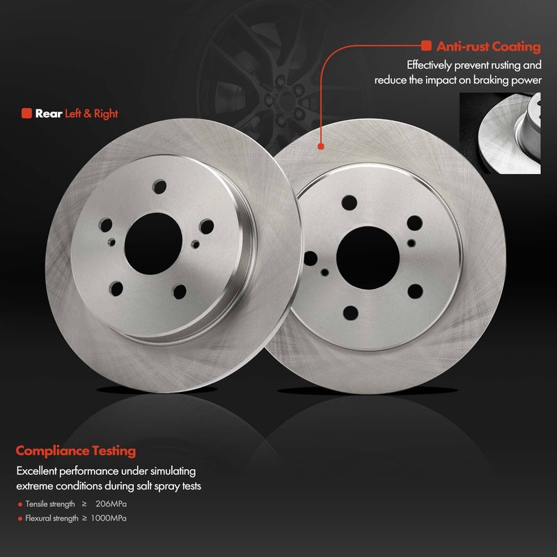 2x Rear Side Disc Brake Rotors for Toyota RAV4 19-21 Avalon Camry Corolla Lexus gallery